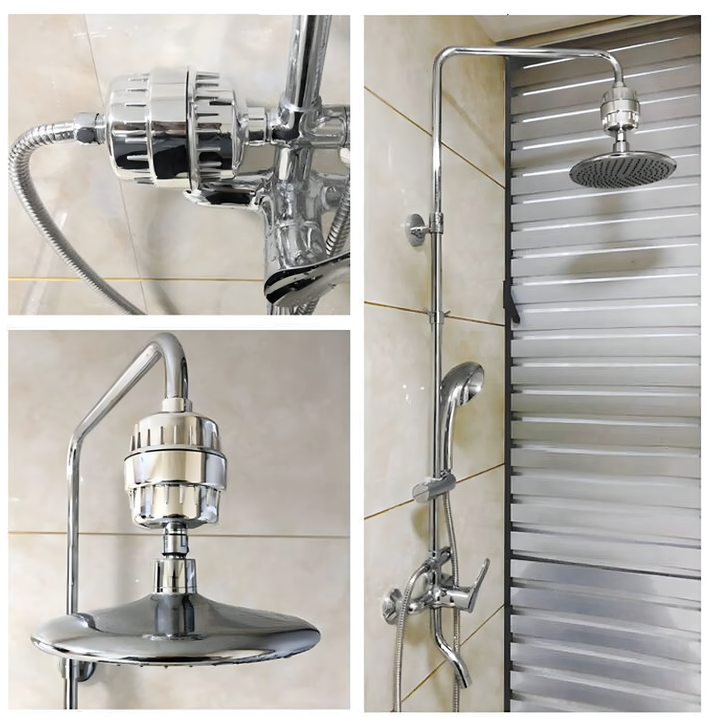 Filtru de Dus Universal cu 15 Stadii de Filtrare – Apă Curată pentru Piele Si Păr