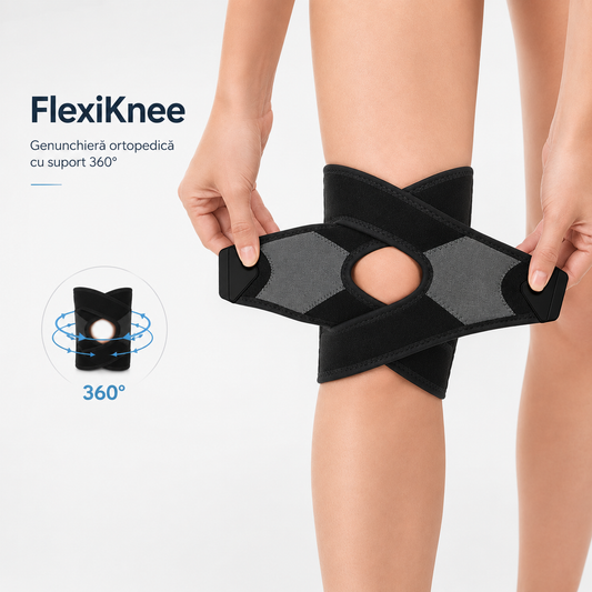 FlexiKnee – Genunchieră Ortopedică cu Suport 360°