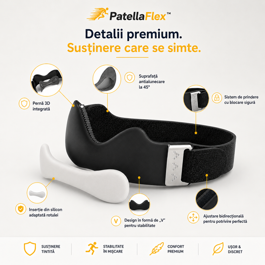 PatellaFlex – Bandă Ortopedică pentru Genunchi