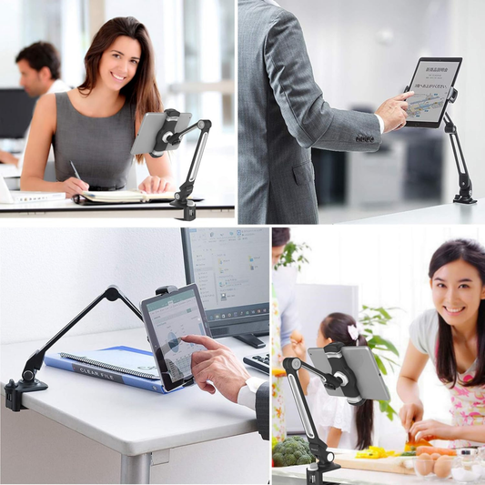 Suport Telefon & Tabletă din Aluminiu Reglabil 4.7” - 12.9” Negru