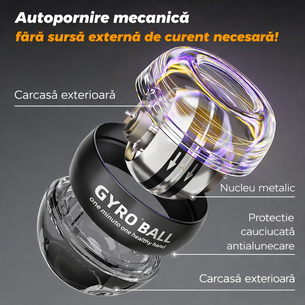 GyroBall Pro – Minge Giroscopică Anti-Stress si Antrenament pentru Mâini
