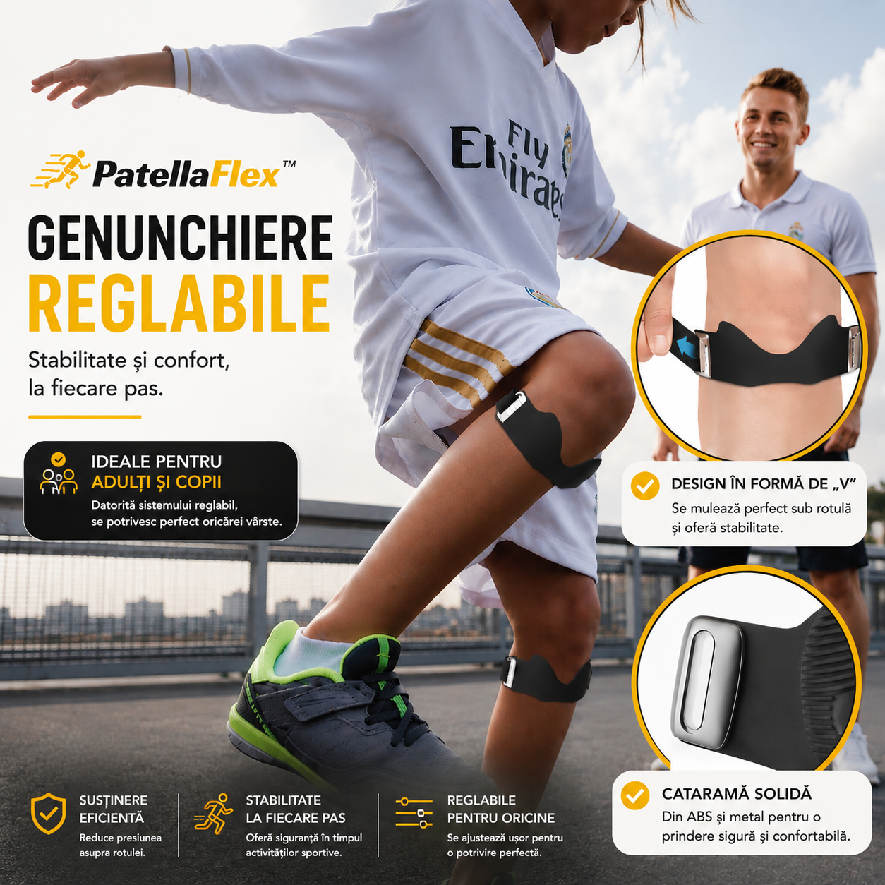 PatellaFlex – Bandă Ortopedică pentru Genunchi
