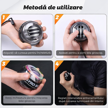 GyroBall Pro – Minge Giroscopică Anti-Stress si Antrenament pentru Mâini