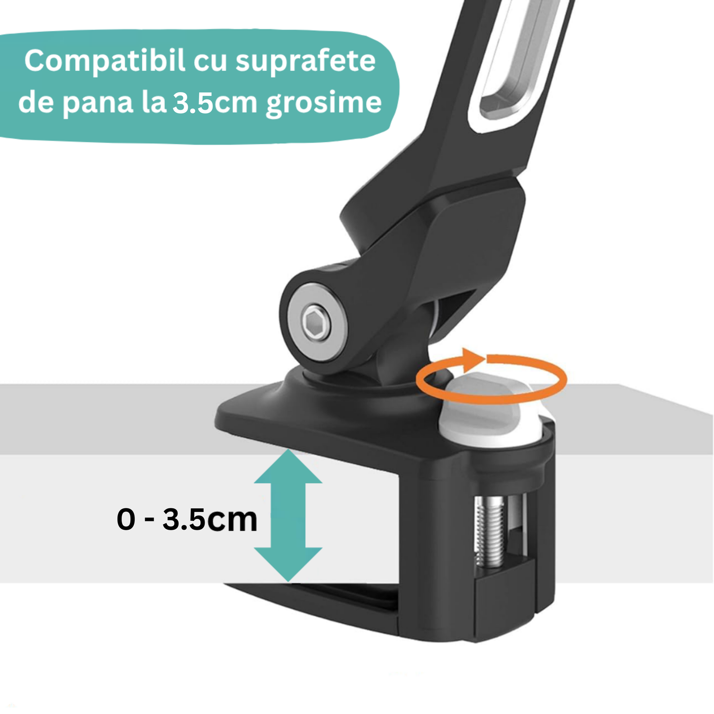 Suport Telefon & Tabletă din Aluminiu Reglabil 4.7” - 12.9” Negru