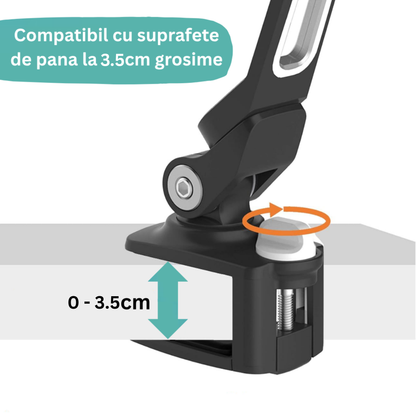 Suport Telefon & Tabletă din Aluminiu Reglabil 4.7” - 12.9” Negru