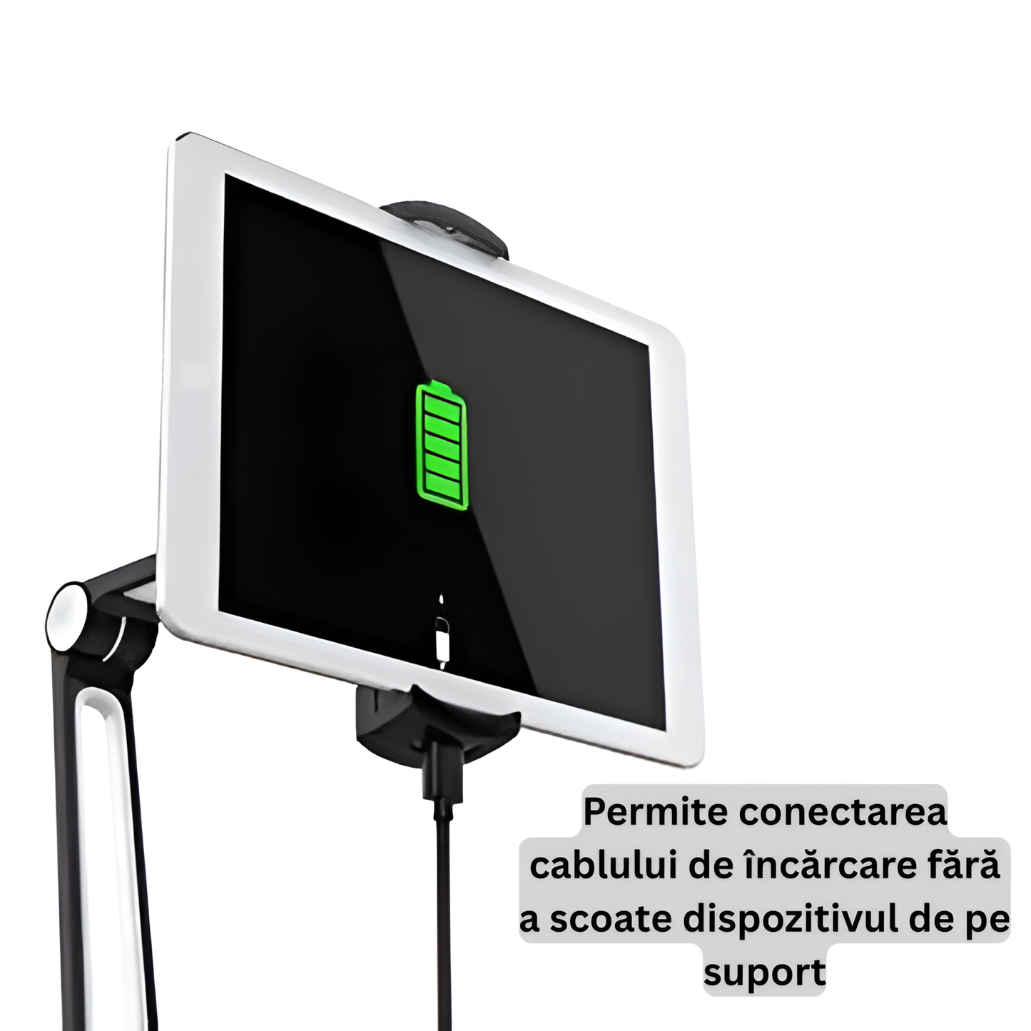 Suport Telefon & Tabletă din Aluminiu Reglabil 4.7” - 12.9” Negru