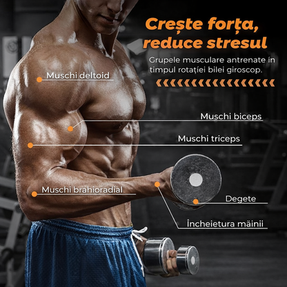 GyroBall Pro – Minge Giroscopică Anti-Stress si Antrenament pentru Mâini